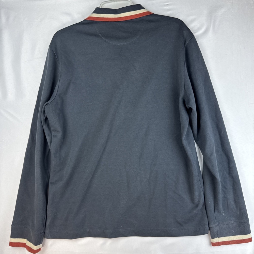 Untuckit Men's Long Sleeve Polo Shirt Gray Medium‎ Cotton Blend - Picture 2 of 6